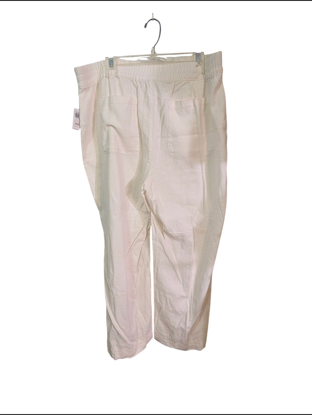 Old Navy Cream Elastic-Waist Linen Pants